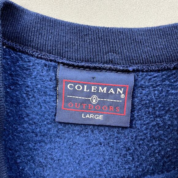 Vintage Nature Hiking Sweatshirt Adult Large Blue Coleman Outdoors Adventure 90s - Picture 4 of 9
